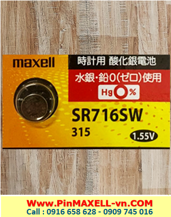 Pin SR716SW _Pin 315; Pin Maxell SR716SW 315 silver oxide 1.55v _Cells in Japan